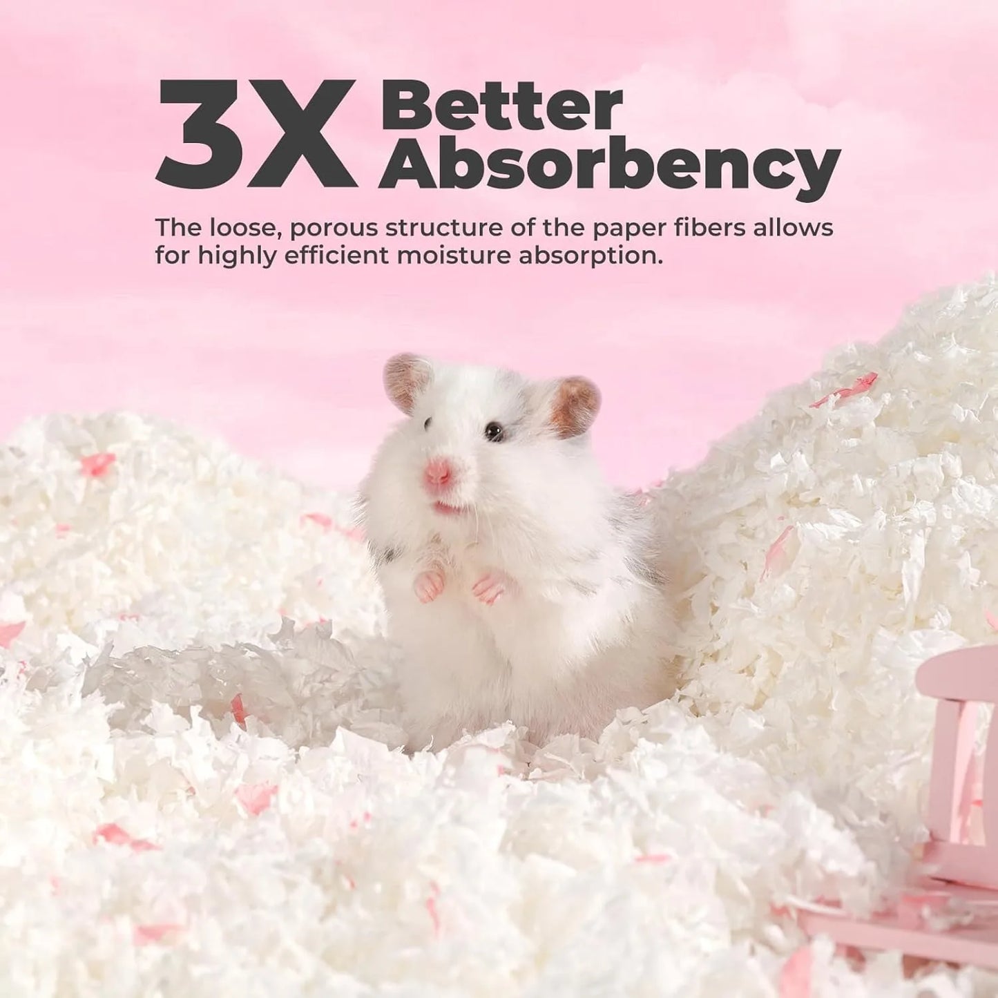 Small Pet Bedding Hamster Rabbits Guinea Pigs Odor Control Dust-Free Moisture Absorbent Natural Paper Shavings