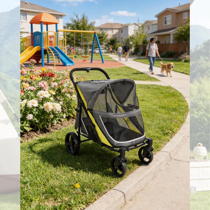 Dog Stroller for Large Dogs & Big Pets, Heavy-Duty with Lockable Wheels, Adjustable Handle
