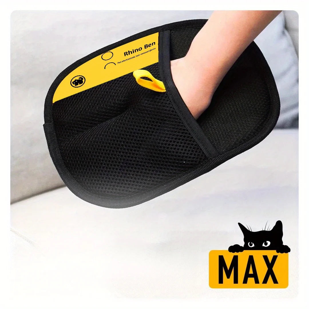 2-Piece Pet Hair Removal Gloves – Double-Sided Brushes, Anti-Shedding Grooming Gloves,