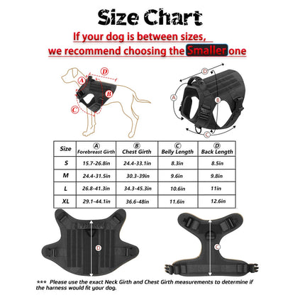 Military Dog Harness Collar Leash Bags Patches Set Training Vests