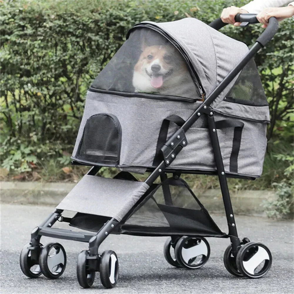 Stroller Foldable Travel Carrier For Cat Or Dog