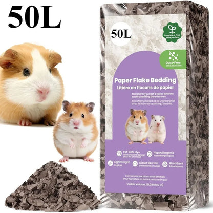 Small Pet Bedding Hamster Rabbits Guinea Pigs Odor Control Dust-Free Moisture Absorbent Natural Paper Shavings