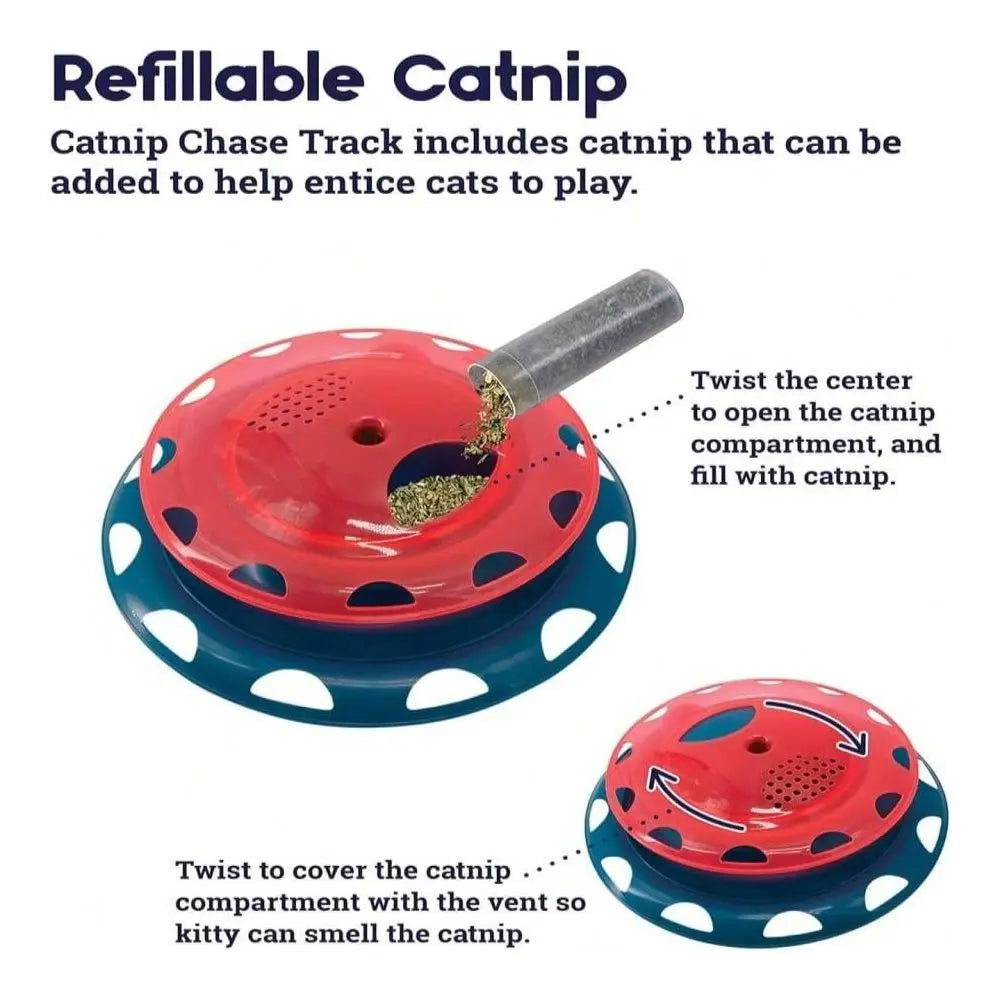 Catnip Chaser Track  Interactive Cat Toy With Catnip For Batting, Swatting, And Mental Stimulation