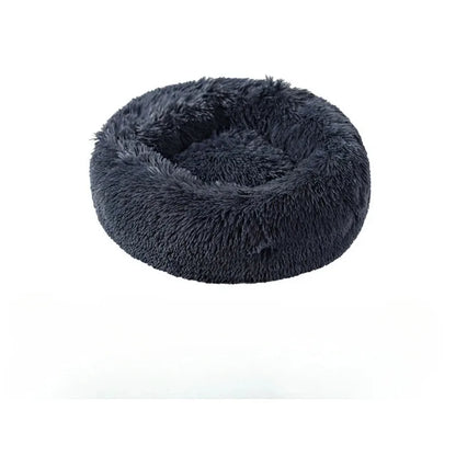 Soft Pet Bed Pad Plush Warm Faux Fur Donut Round Bed Comfortable Sleeping Washable