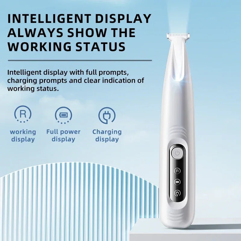 Type C Dog Paw Trimmer with LED Light Waterproof Pet Hair Trimmer with LED Display