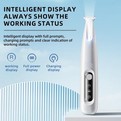 Type C Dog Paw Trimmer with LED Light Waterproof Pet Hair Trimmer with LED Display