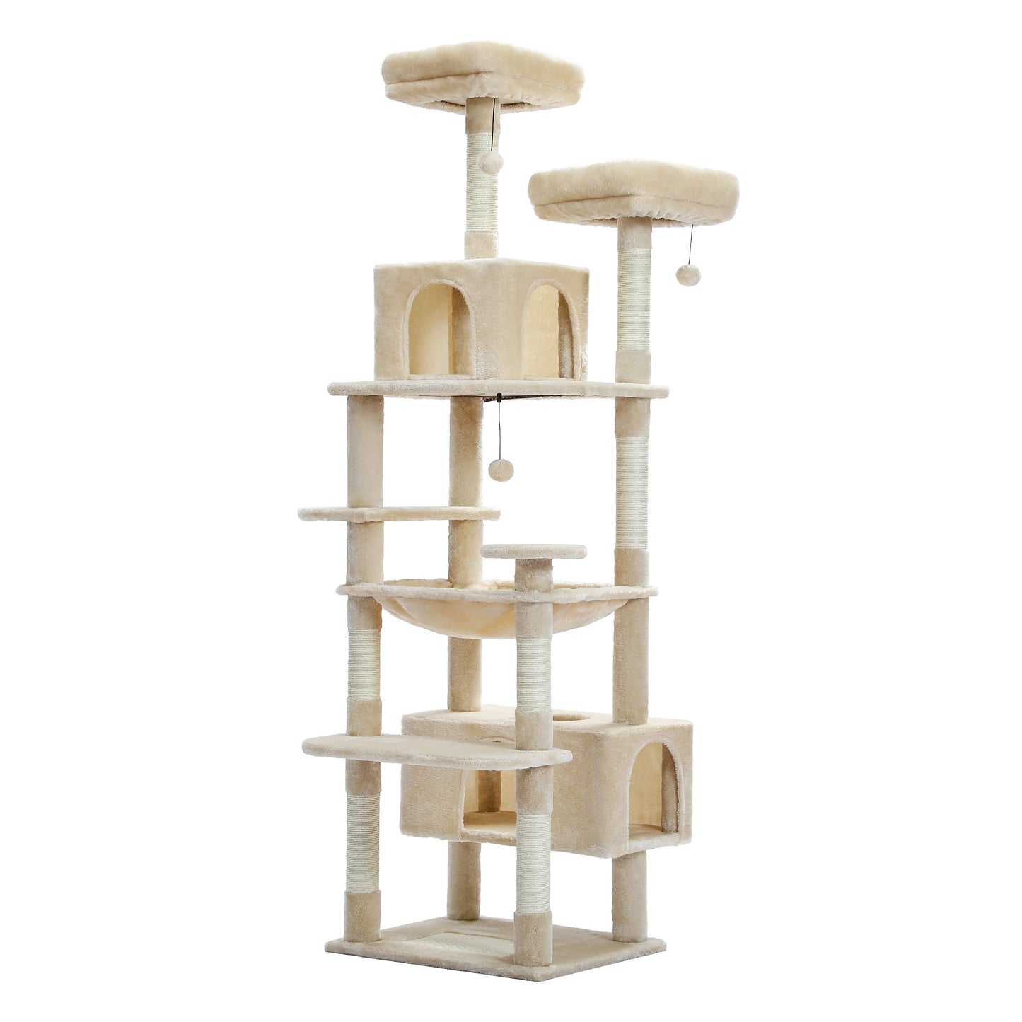 Tall Cat Tower for Indoor Cats Multi-Level Plush Cat Condo with Scratching Posts Scratching Boards And Perches Caves