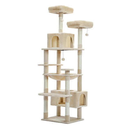 Tall Cat Tower for Indoor Cats Multi-Level Plush Cat Condo with Scratching Posts Scratching Boards And Perches Caves