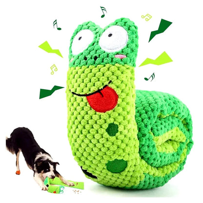 Dog Puzzle Feeder, Interactive Plush Toy Indestructible Resistant Foldable Snail