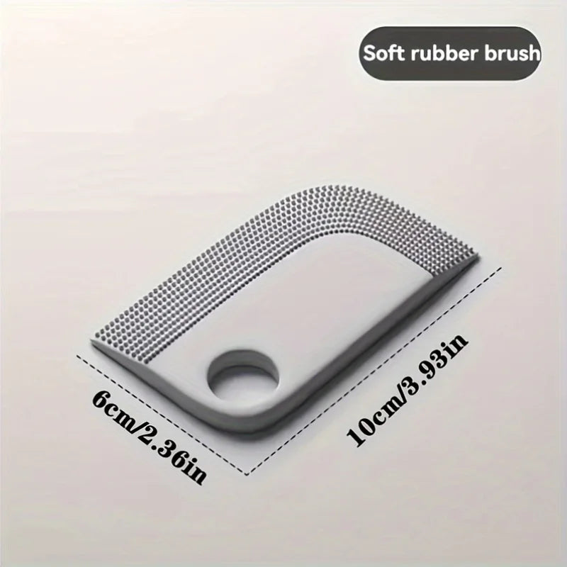 2Pieces Flexible Silicone Pet Hair Remover - for Carpets Seats Attire, Ideal for Cat Dog Shedding Hair Elimination