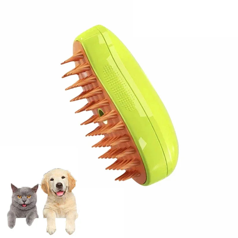 Steam Brush With Electric Sprayer for Massaging Pets, Grooming tool Shedding 3 in 1