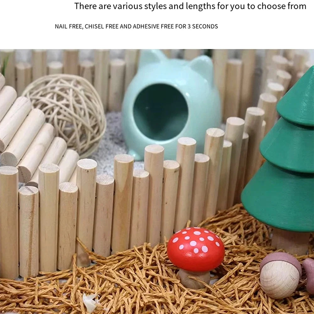 Hamster Habitat Accessories, Multiple Size, Wooden Bridge, Bendable Fence for Small Animals Climbing