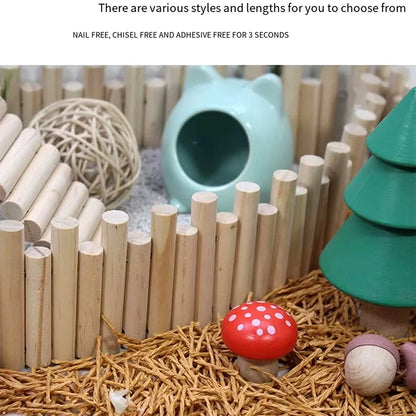 Hamster Habitat Accessories, Multiple Size, Wooden Bridge, Bendable Fence for Small Animals Climbing