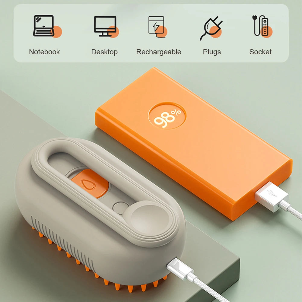 3-in-1 Electric Pet Cleaning Brush Steam