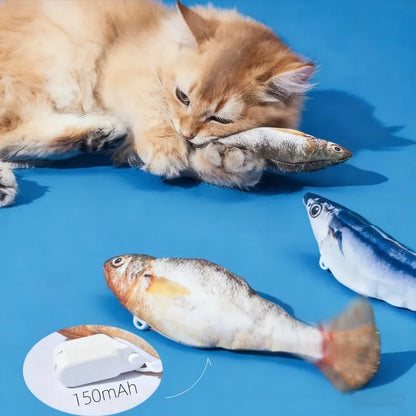 3PCS Electric Fish Cat Toys. Catnip Simulation Fish Swing Funny Cat Toy USB Charging