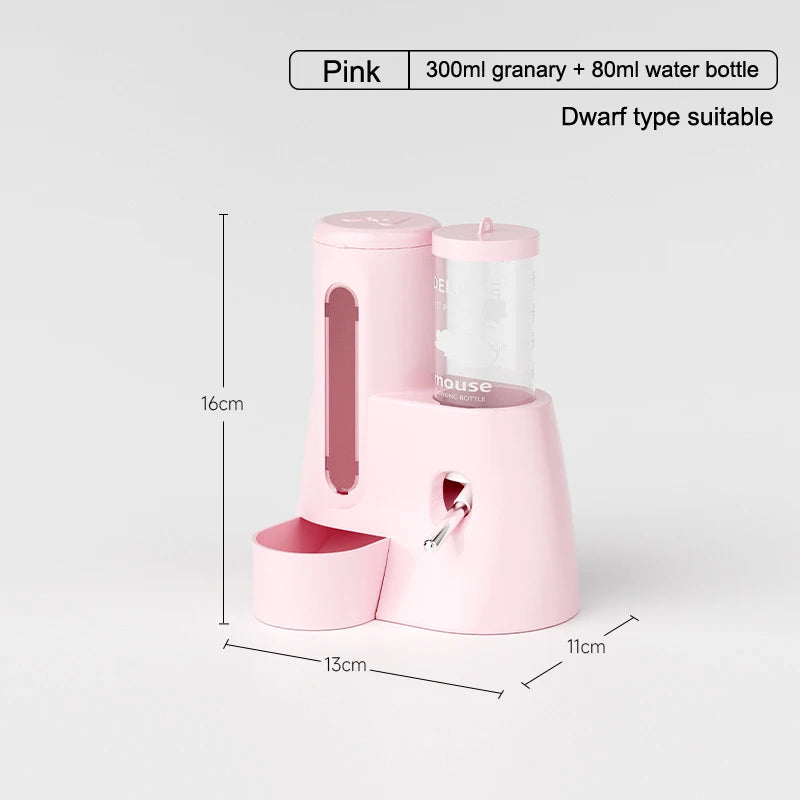 2In1 Hamster Feeder And Waterer Large Capacity Leakproof Automatic Feeder Leak Proof