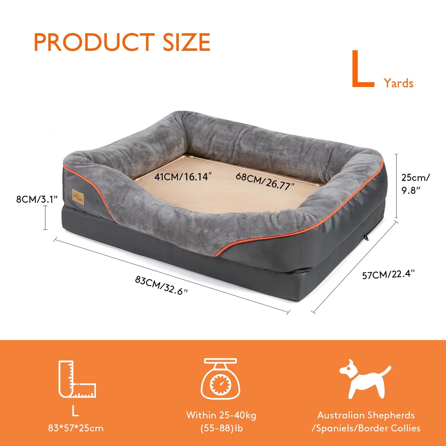 Large Dog Soft Comfortable Anti Allergy Warm Fleece Bed Washable And Waterproof