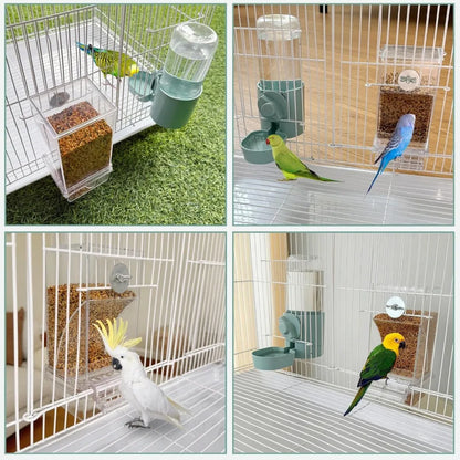 No Mess Bird Feeder Water Dispenser Set for Cage Small Birds
