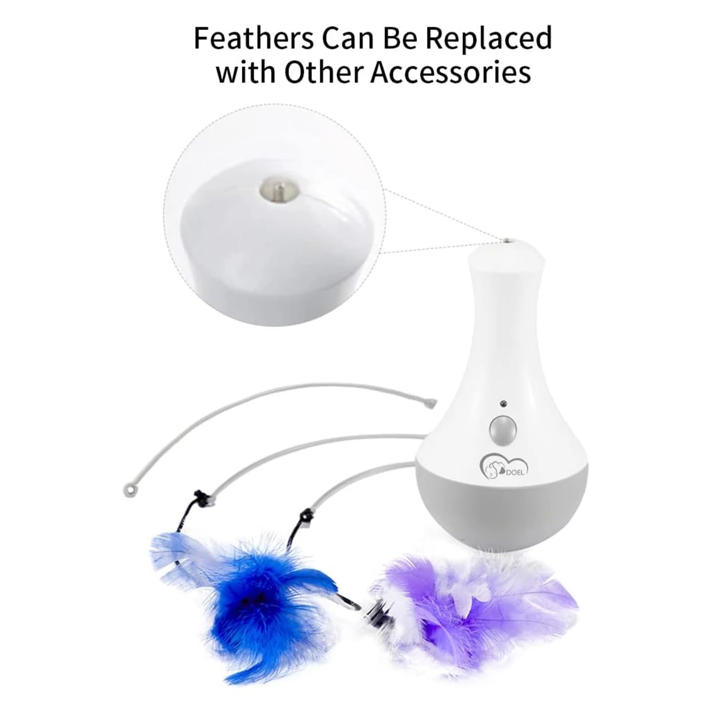 DOEL Cat Interactive Toy -  Funny Feather Kitten Teaser Indoor Play Automatic Toy